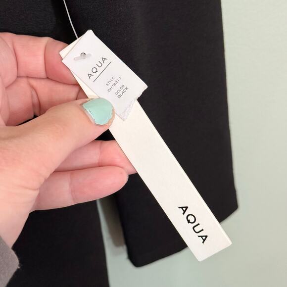 Aqua Mini Bodycon Dress L Black Evening Party Cocktail Cut Out Long Sleeves NWT - Picture 9 of 9